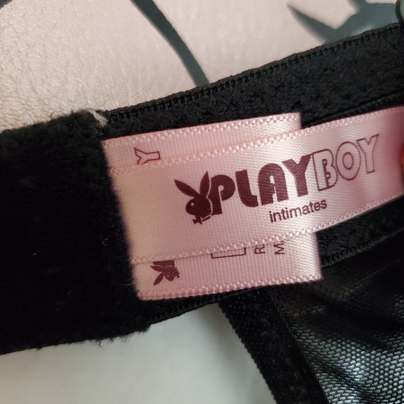 Playboy Intimates Bustier Corset Bra Black and White size Large Y2K - Picture 5 of 7